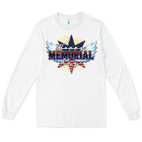 White happy memorial day Long Sleeve Tee - HowdyJamesFarm