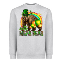 Heather Grey St. Patrick's Day mear bear Heavyweight Sweatshirt - HowdyJamesFarm