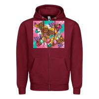 Burgundy Easter Bunnies And Egg Tumbler Zipper Hoodie - BundleAndBundleShop