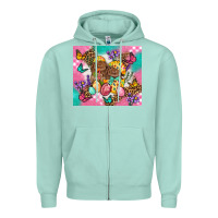 Seafoam Easter Bunnies And Egg Tumbler Zipper Hoodie - BundleAndBundleShop
