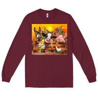 Burgundy farm animal Long Sleeve Tee - TumblerDesignByShophia