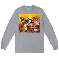Heather Grey farm animal Long Sleeve Tee - TumblerDesignByShophia