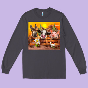 Farm Animal Long Sleeve Tee Designed By Tumblerdesignbyshophia
