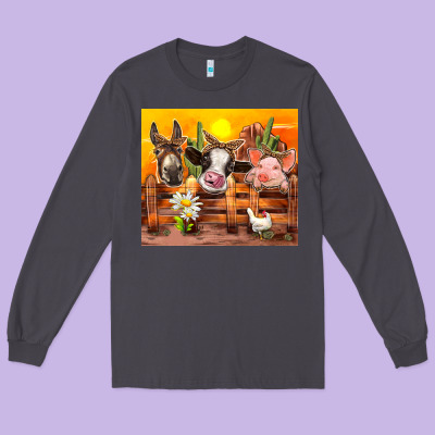 Farm Animal Long Sleeve Tee Designed By Tumblerdesignbyshophia