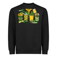 Black St. Patrick's Day Nurse coffee cups Heavyweight Sweatshirt - HowdyJamesFarm