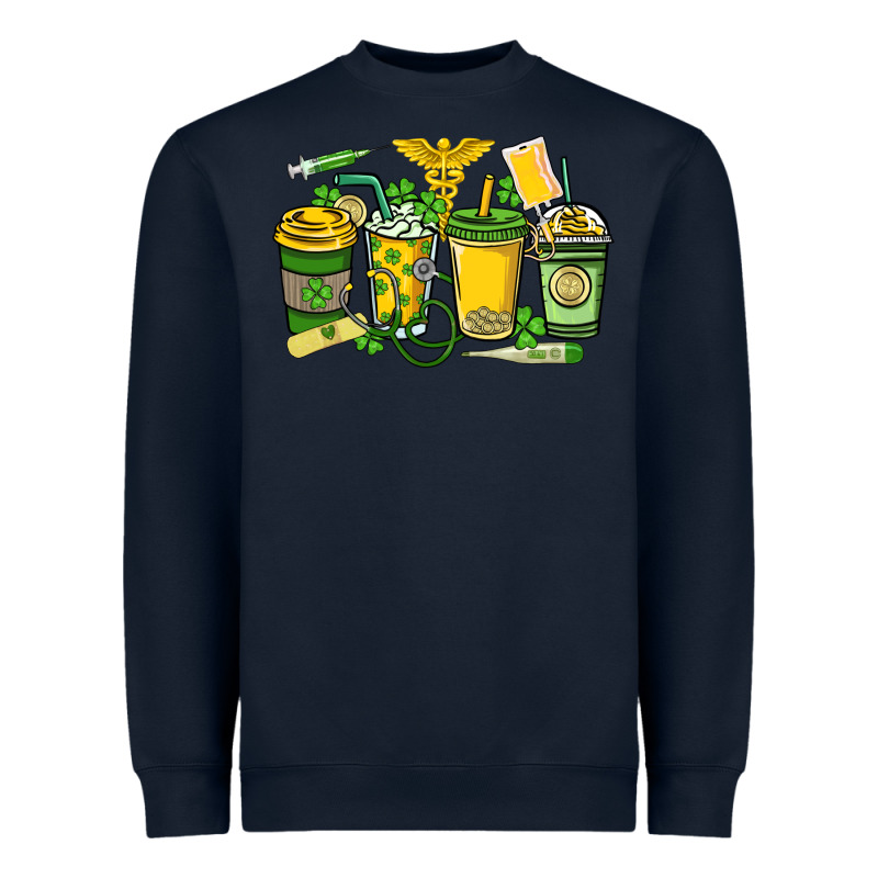 St. Patrick's Day Nurse Coffee Cups Heavyweight Sweatshirt by HowdyJamesFarm | Teevron