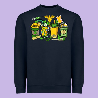 St. Patrick's Day Nurse Coffee Cups Heavyweight Sweatshirt Designed By Howdyjamesfarm
