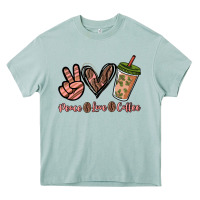 Arona peace love coffee Heavy Core Tee - NancyCooperArtShop