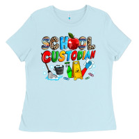 Baby Blue school custodian Ladies Tee - NancyCooperArtShop