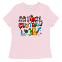 Bubblegum Pink school custodian Ladies Tee - NancyCooperArtShop