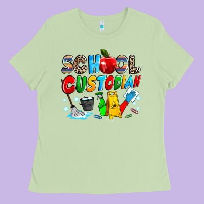 School Custodian Ladies Tee Designed By Nancycooperartshop