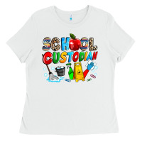 White school custodian Ladies Tee - NancyCooperArtShop