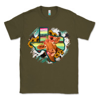 Army Green Western Texas Flag Cow Portrarit Classic Tee - Bettercallsaul