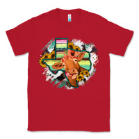 Red Western Texas Flag Cow Portrarit Classic Tee - Bettercallsaul