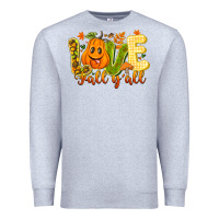 Heather Grey Love Fall Y'all Premium Sweatshirt - CowhideDigitalArt