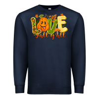 Navy Love Fall Y'all Premium Sweatshirt - CowhideDigitalArt