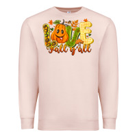 Pale Pink Love Fall Y'all Premium Sweatshirt - CowhideDigitalArt