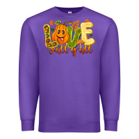 Purple Love Fall Y'all Premium Sweatshirt - CowhideDigitalArt