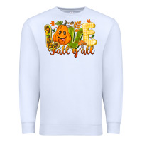 White Love Fall Y'all Premium Sweatshirt - CowhideDigitalArt