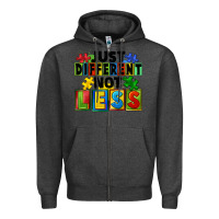 Charcoal Heather just different not less Zipper Hoodie - FaDigitalArtStudio