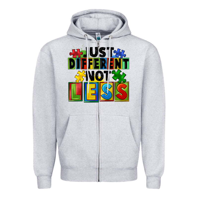 Just Different Not Less Zipper Hoodie by FaDigitalArtStudio | Teevron