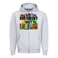 Heather Grey just different not less Zipper Hoodie - FaDigitalArtStudio