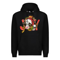 Black joy christmas with cow bbs Premium Hoodie - BundleAndBundleShop