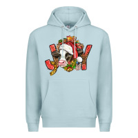Blue Mist joy christmas with cow bbs Premium Hoodie - BundleAndBundleShop