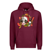 Burgundy joy christmas with cow bbs Premium Hoodie - BundleAndBundleShop