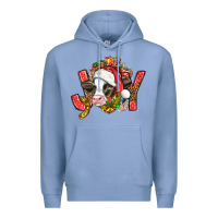 Colony Blue joy christmas with cow bbs Premium Hoodie - BundleAndBundleShop