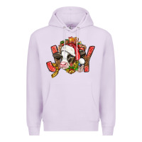 Lilac joy christmas with cow bbs Premium Hoodie - BundleAndBundleShop