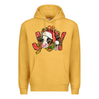 Mustard joy christmas with cow bbs Premium Hoodie - BundleAndBundleShop