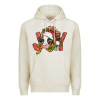 Oatmeal Heather joy christmas with cow bbs Premium Hoodie - BundleAndBundleShop