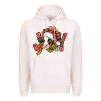 Pale Pink joy christmas with cow bbs Premium Hoodie - BundleAndBundleShop