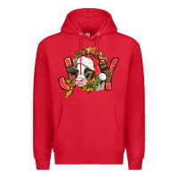 Red joy christmas with cow bbs Premium Hoodie - BundleAndBundleShop