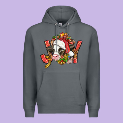 Joy Christmas With Cow Bbs Premium Hoodie Designed By Bundleandbundleshop