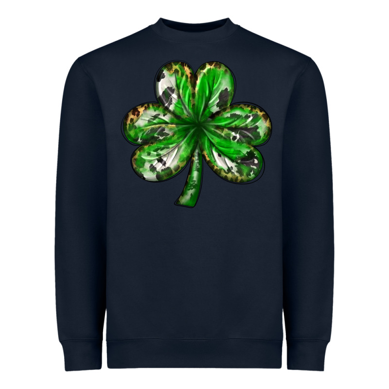 Shamrock With Leopard And Cowhide St. Patricks Day Heavyweight Sweatshirt by HowdyJamesFarm | Teevron