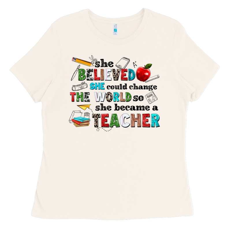 She Believed She Could Change The World So She Bec Ladies Tee by NancyCooperArtShop | Teevron