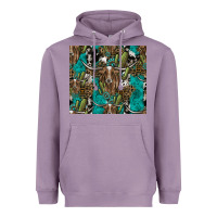 Lavender Longhorn Pattern Heavyweight Hoodie - CowhideDigitalArt