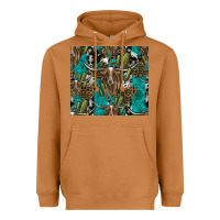 Meerkat Longhorn Pattern Heavyweight Hoodie - CowhideDigitalArt