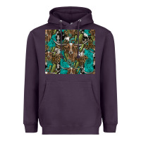 Plum Longhorn Pattern Heavyweight Hoodie - CowhideDigitalArt