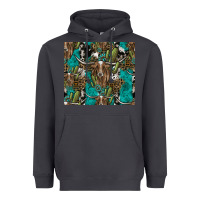 Smoke Longhorn Pattern Heavyweight Hoodie - CowhideDigitalArt
