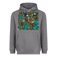 Storm Longhorn Pattern Heavyweight Hoodie - CowhideDigitalArt