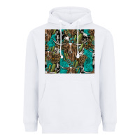 White Longhorn Pattern Heavyweight Hoodie - CowhideDigitalArt