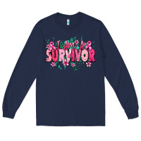 Navy I am a survivor Cancere Awareness Long Sleeve Tee - HowdyJamesFarm