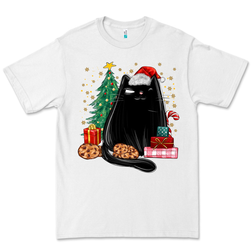Christmas Black Cat Premium Tee by MaliasSmallBusiness | Teevron