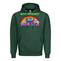 Sports Green Lgbtq Acceptance Will Calm Your Soul Zipper Hoodie - BundleAndBundleShop