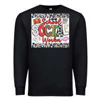 Black School Social Worker Premium Sweatshirt - CowhideDigitalArt