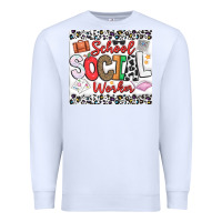 White School Social Worker Premium Sweatshirt - CowhideDigitalArt
