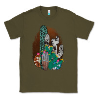 Army Green Western Cowhide Cactus Classic Tee - Bettercallsaul
